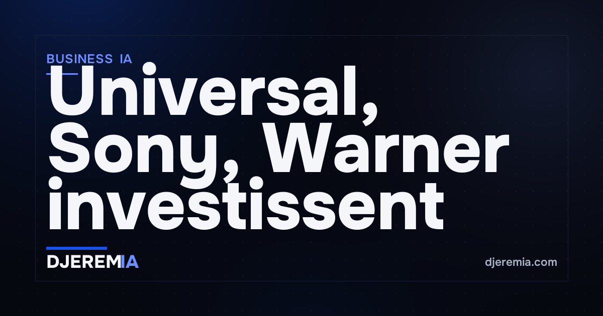 Universal, Sony, Warner investissent dans Stability AI : ce que ce retournement dit à un builder