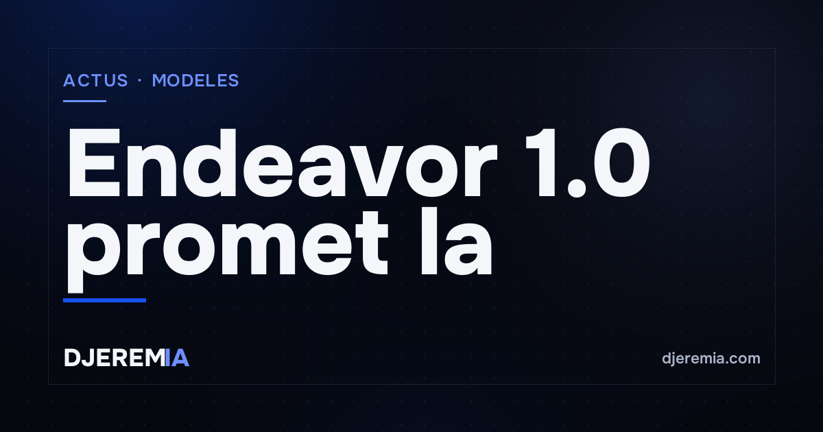 Endeavor 1.0 promet la puissance frontier sans l'enfermement : ce qu'il faut vérifier